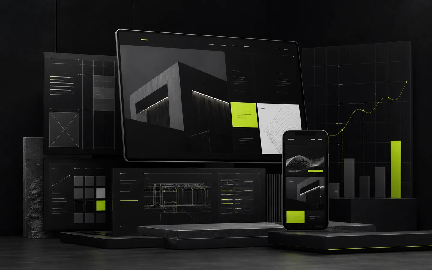 A connected ecosystem of premium digital product interfaces